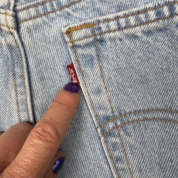 |•LEVI'S•| 521 Tapered Fit Tapered Leg Light Wash Jeans Size 12 Petite Rare - Picture 8 of 15